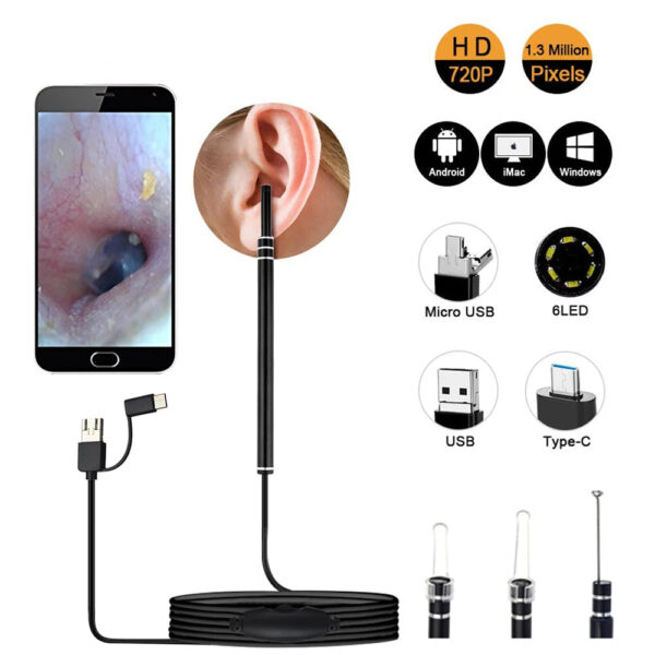 Smart Ear Endoscope Works with Phone & Computer - USB C - Image 2