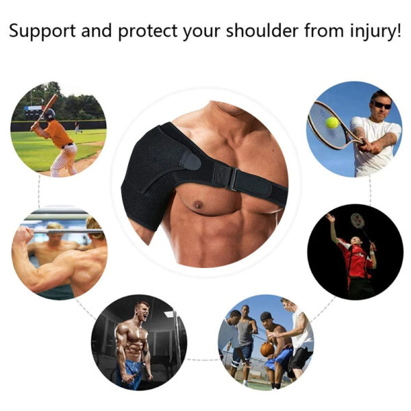 Unisex Shoulder Brace - Adjustable Compression Wrap - Image 4