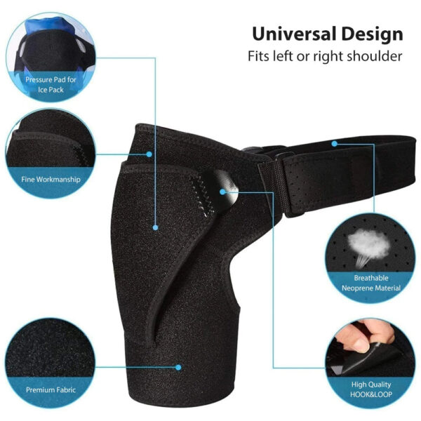 Unisex Shoulder Brace - Adjustable Compression Wrap - Image 5